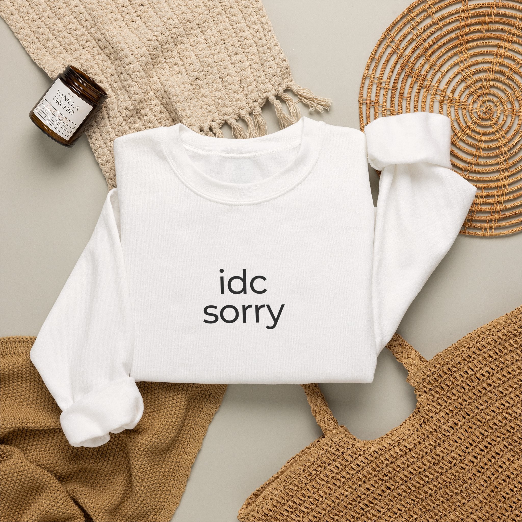 "idc sorry" Unisex Crewneck Sweatshirt