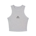 "idc sorry" Minimal Graphic Crop Tank Top