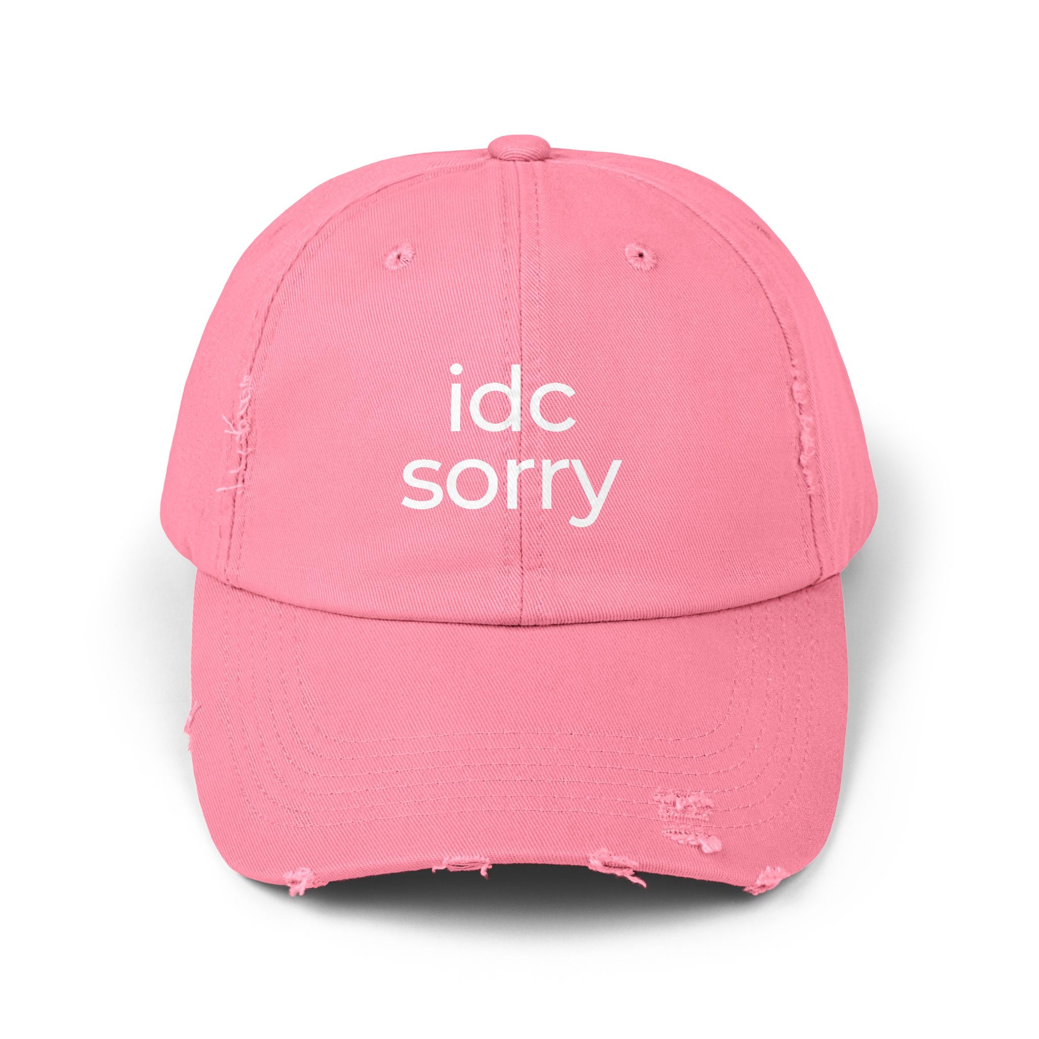 "idc sorry" Unisex Distressed Cap